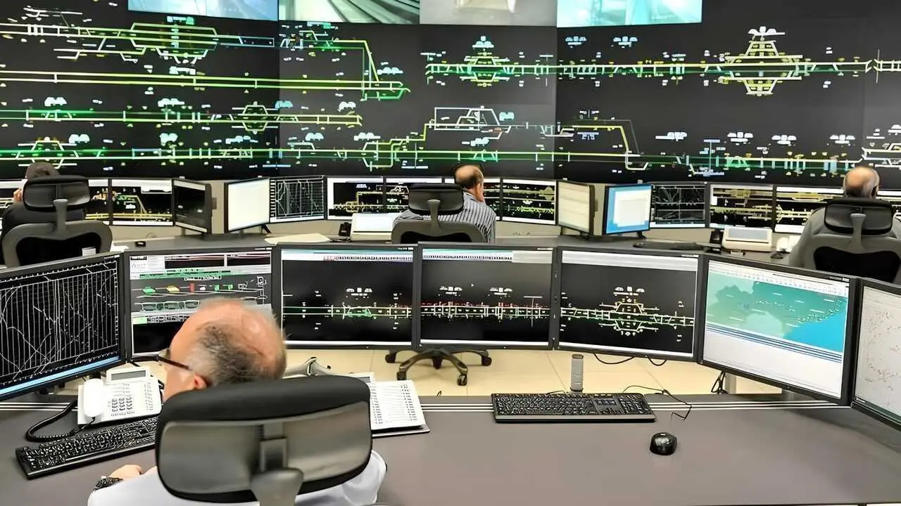 Una sala de pantallas de control de Renfe - Foto ADIF