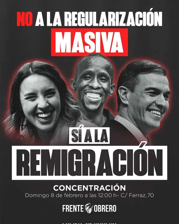 Protesta del Frente Obrero el 8 de febrero en Ferraz - Cartel del Frente Obrero