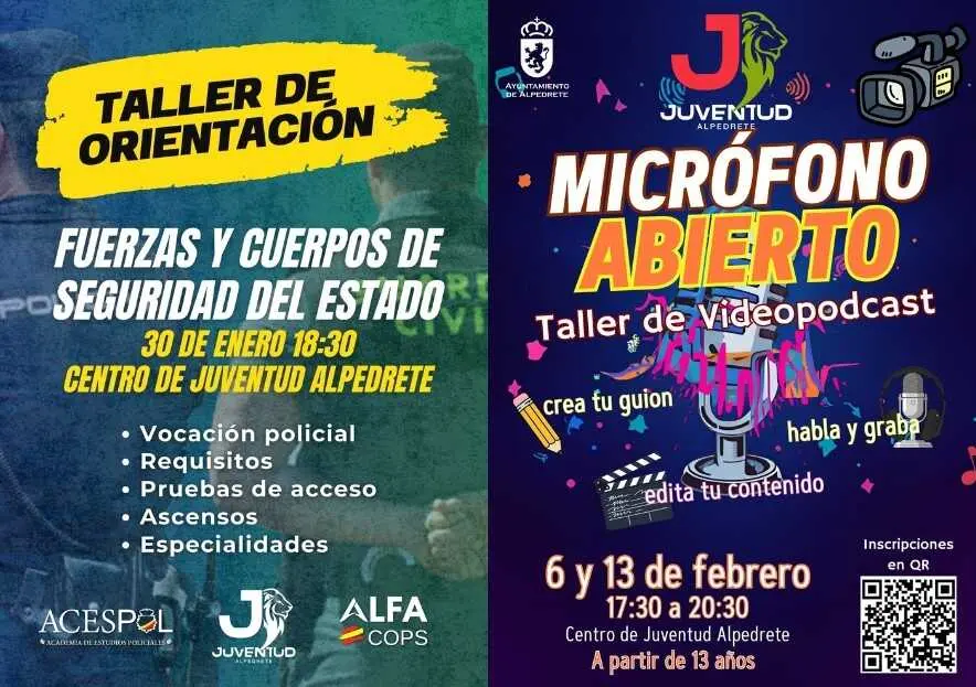 Actividades que organiza el Ayuntamiento de Alpedrete pr&oacute;ximamente