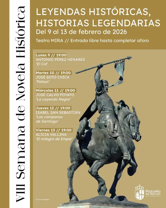 Cartel VIII Semana de Novela Hist&oacute;rica - Ayuntamiento de Pozuelo de Alarc&oacute;n