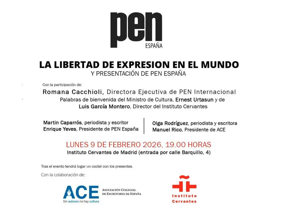 La libertad de expresi&oacute;n en el mundo - Cartel de la PEN Espa&ntilde;a
