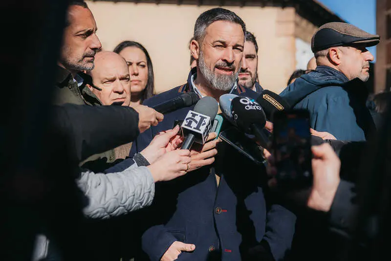 Santiago Abascal, en una intervenci&oacute;n ante los medios | Foto de Vox