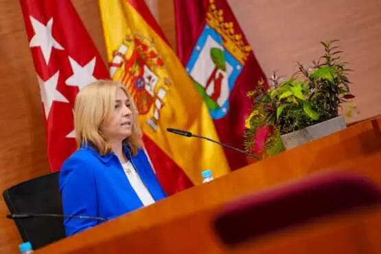 Sanz durante la rueda de prensa de la Junta de Gobierno celebrada en el distrito de Chamart&iacute;n