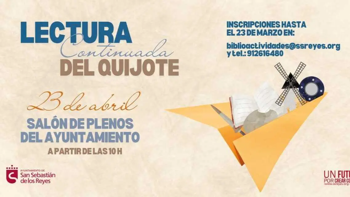 Lectura Continuada Don Quijote de la Mancha 23 de abril en San Sebasti&aacute;n de los Reyes - Foto del Ayuntamiento de San Sebasti&aacute;n de los Reyes