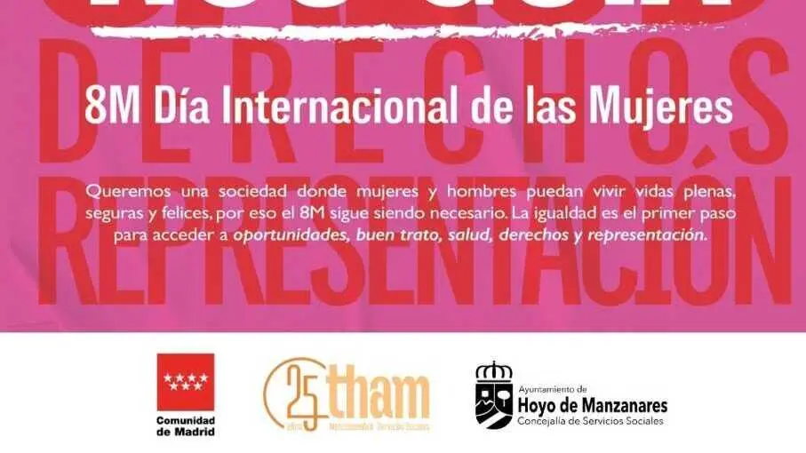 Cartel Hoyo de Manzanares por el D&iacute;a Internacional de la Mujer - Imagen del Ayuntamiento de Hoyo de Manzanares