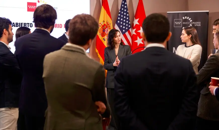 Diaz Ayuso, durante su visita a Nueva York - Foto Comunidad de Madrid