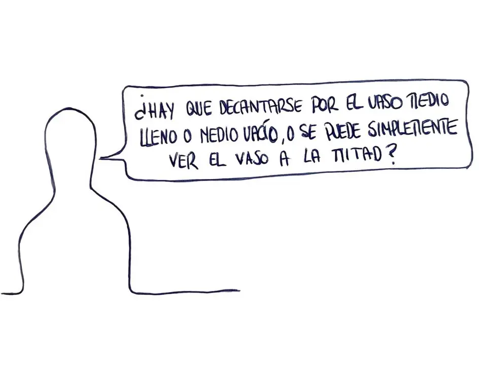 Vaso a la mitad - Las Vi&ntilde;etas de Manuel Franganillo