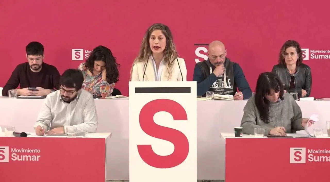 Lara Hern&aacute;ndez en su intervenci&oacute;n | Fotograma del v&iacute;deo de Sumar