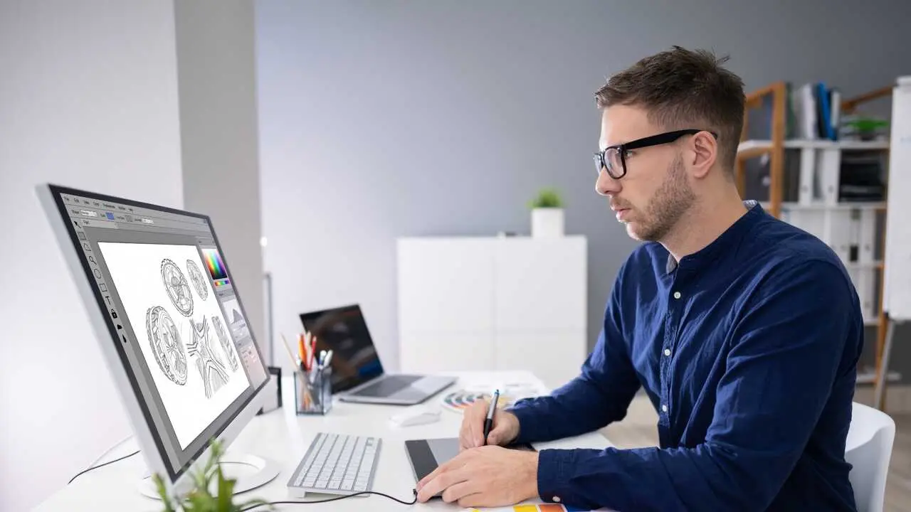 Dise&ntilde;ador trabajando en el ordenador desde casa - Foto de Andrey Popov de Getty Images