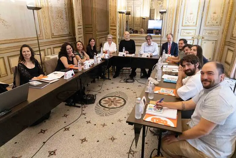Taller de libros period&iacute;sticos con Mart&iacute;n Caparr&oacute;s durante la 83.&ordf; edici&oacute;n de la FLMadrid. &copy; Patricia J. Garcinu&ntilde;o