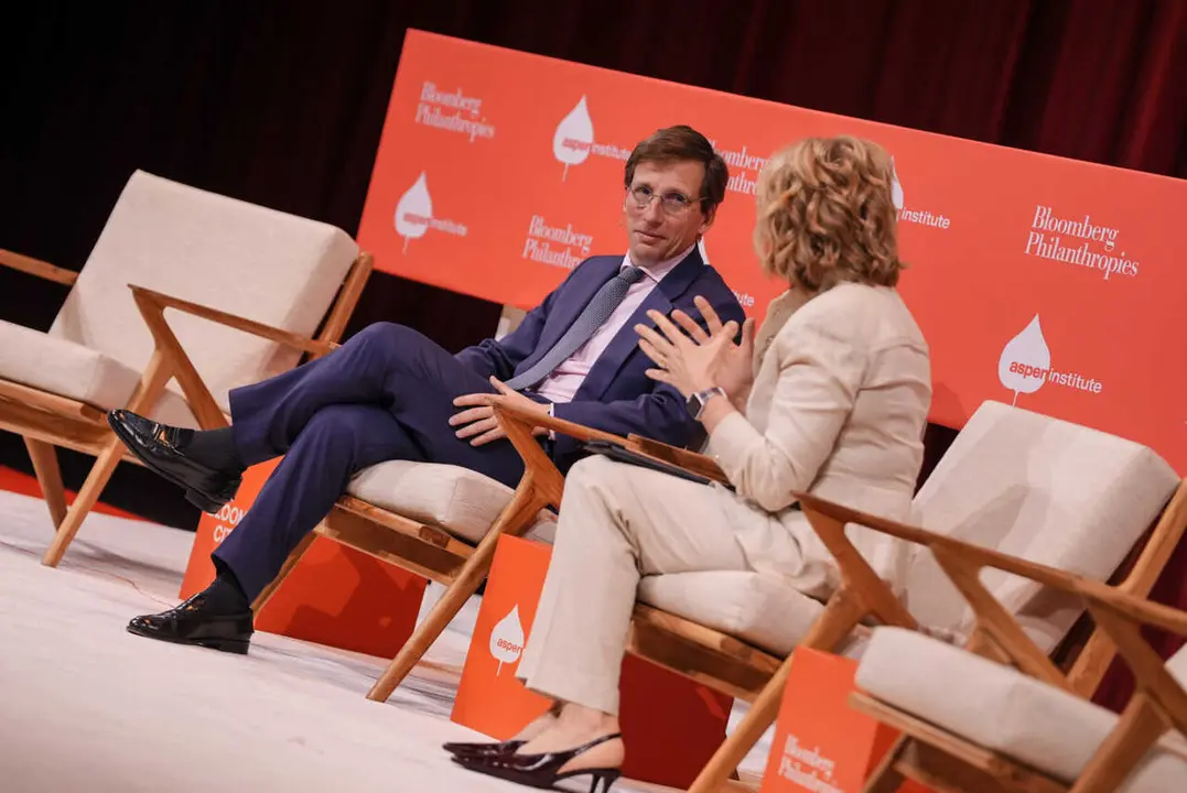Momento de intervenci&oacute;n de Almeida durante el foro Bloomberg Citylab - Foto Ayuntamiento de Madrid