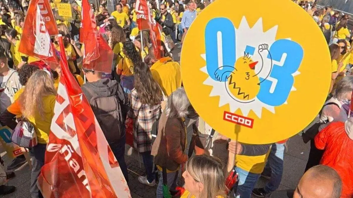Manifestantes en las protestas de ayer en Madrid | Foto de CCOO