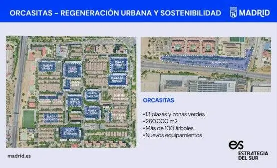 Actuaci&oacute;n de regeneraci&oacute;n urbana y sostenibilidad en Orcasitas - Imagen Comunidad de Madrid