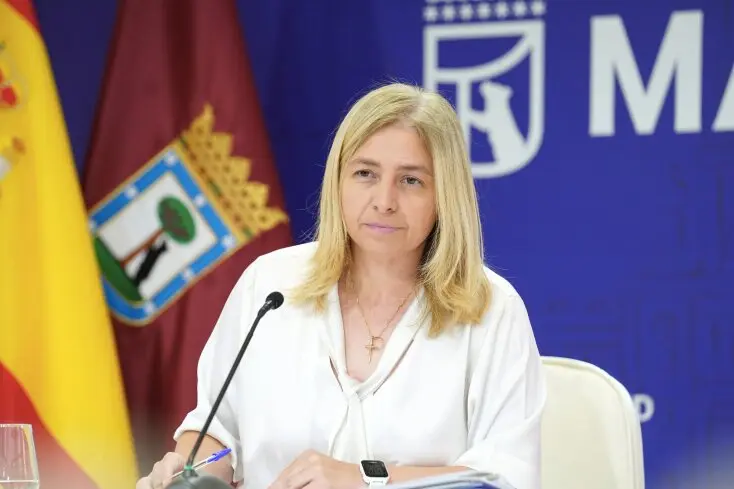 La vicealcaldesa y portavoz municipal, Inma Sanz, en la rueda de prensa de hoy - Foto Ayuntamiento de Madrid