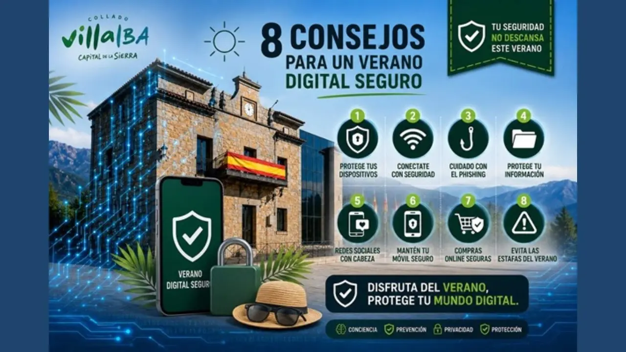 Collado Villalba lanza una gu&iacute;a de ciberseguridad para evitar estafas online y robos en viviendas este verano - Imagen del Ayuntamiento de Collado Villalba