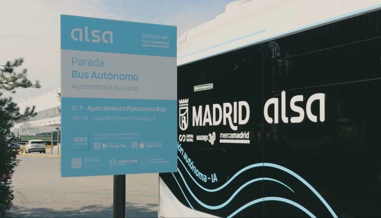 Parada informativa autob&uacute;s aut&oacute;nomo Mercamadrid - Foto Ayuntamiento de Madrid