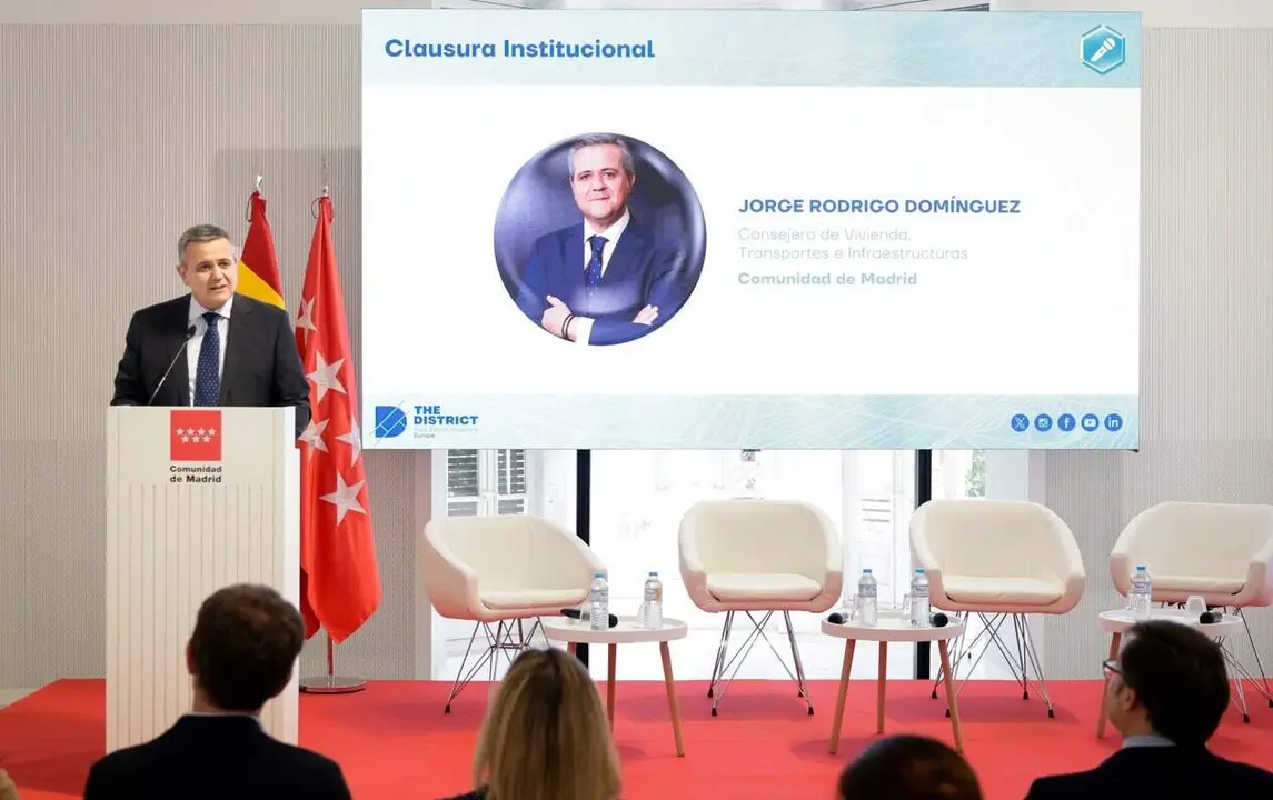 El consejero Rodrigo, en la presentaci&oacute;n de The  District 2026 - Foto Comunidad de Madrid