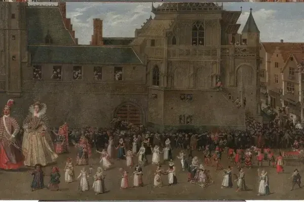 Detalle de La procesi&oacute;n de gigantes en Bruselas el 31 de mayo de 1615. David Noveliers. 1616. Museo Nacional del Prado