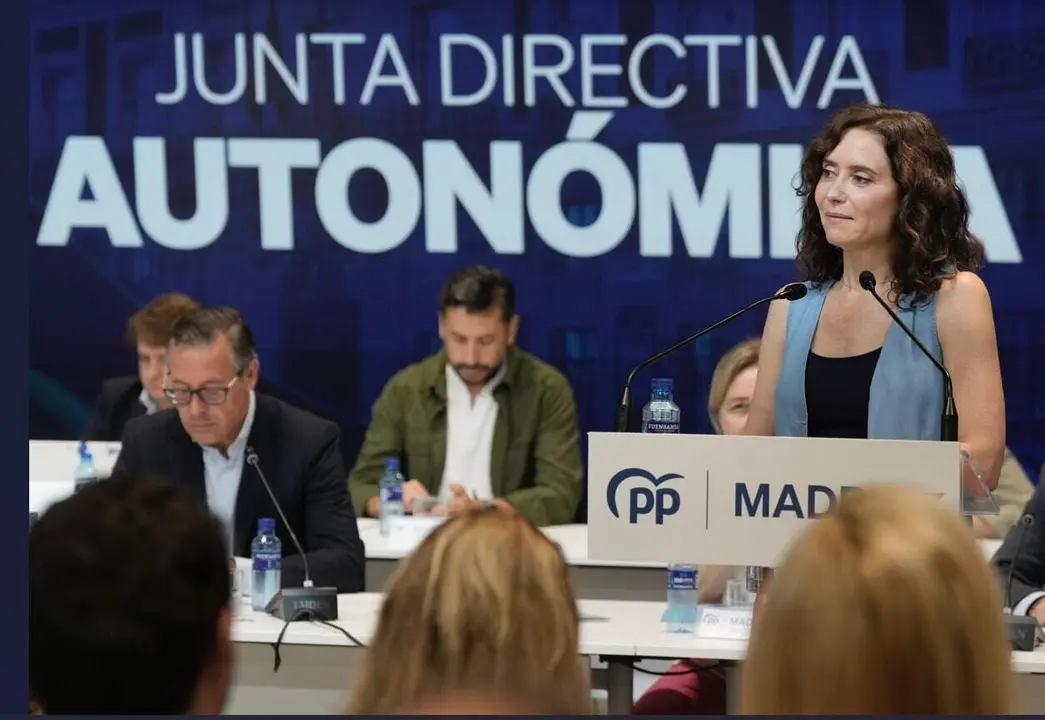 Ayuso durante la Junta Directiva Auton&oacute;mica - Foto PP de Madrid