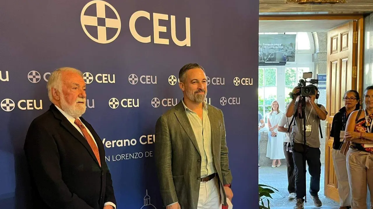 Santiago Abascal antes de clausurar el curso de verano organizado por el CEU | Foto de Servimedia