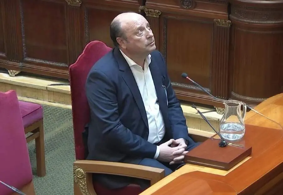 Claudio Rivas en el juicio del 'caso Mascarillas' | Foto de la se&ntilde;al institucional
