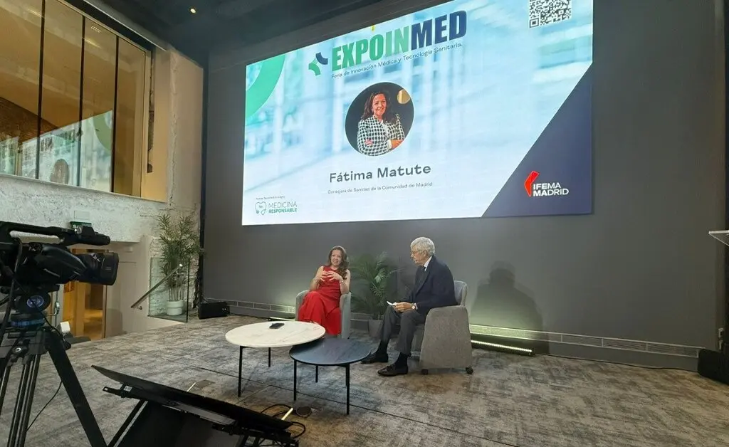 La consejera Matute, en la presentaci&oacute;n de la Feria  Expoinmed - Foto Comunidad de Madrid