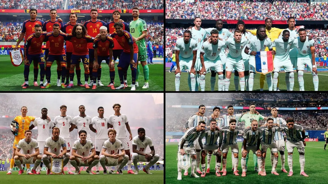 Foto de las cuatro selecciones de f&uacute;tbol que optan a ganar el Mundial de 2026