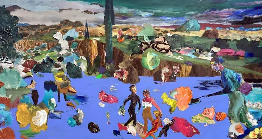 'Aclarando el estanque', pintura de Carlos Franco