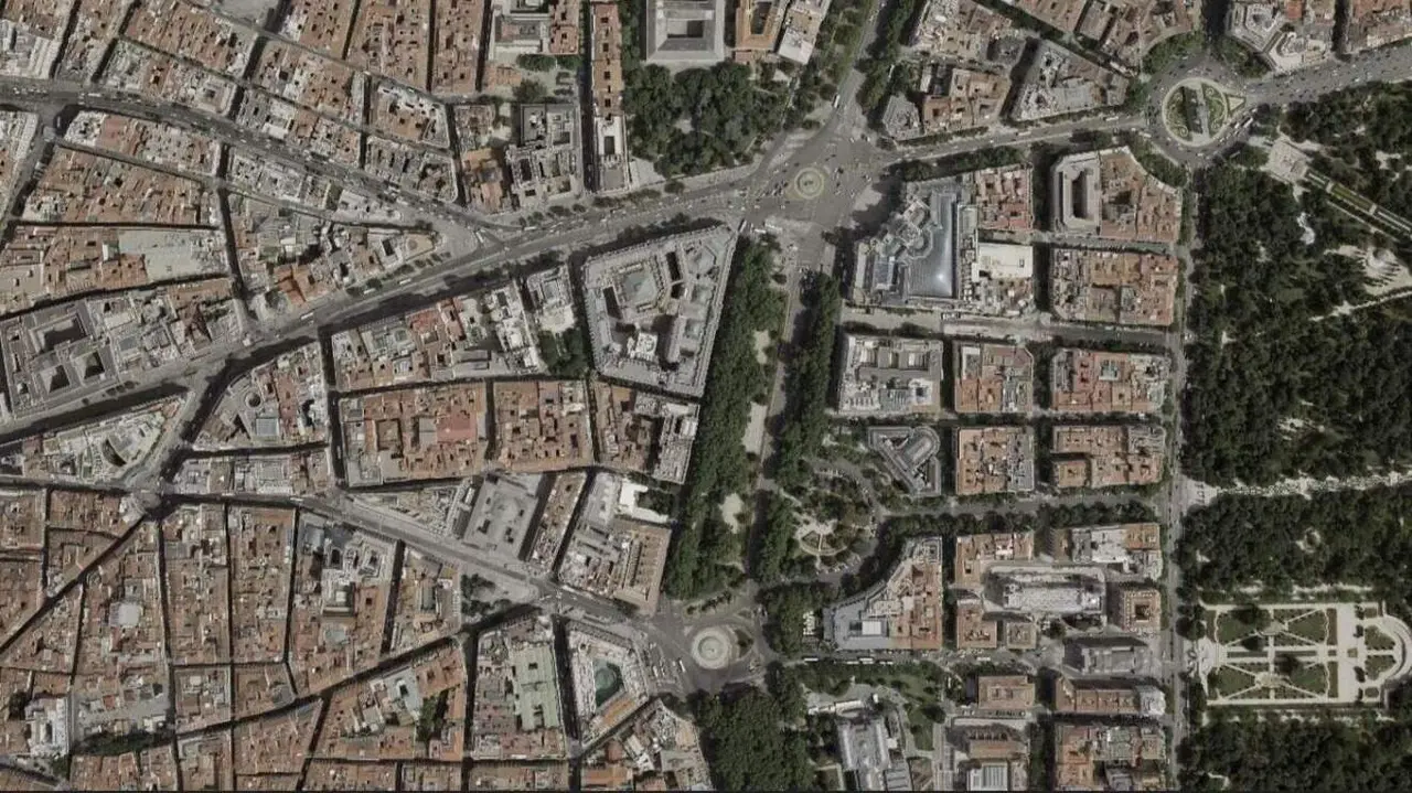 Vista a&eacute;rea de los distritos de Centro y Retiro | Foto de Ayuntamiento de Madrid