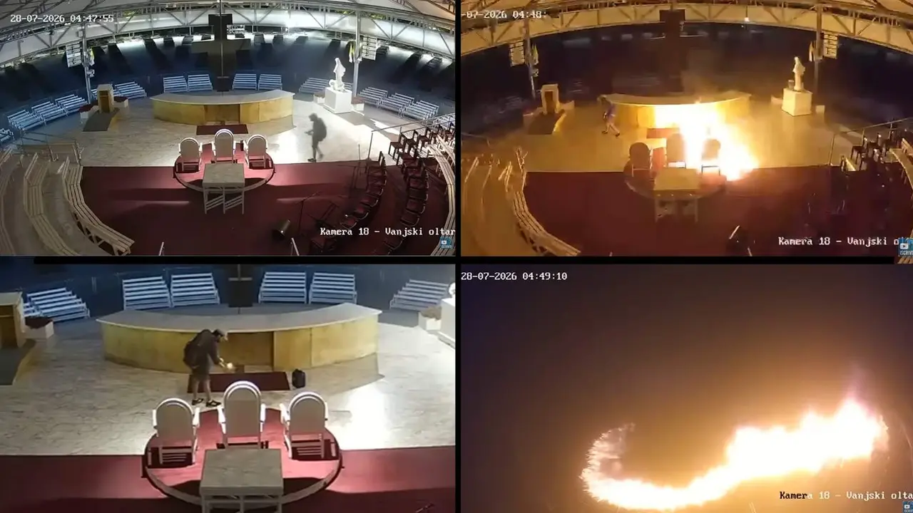 Un hombre incendia el altar del Santuario de Medjugorje - Im&aacute;genes de La Luz De Maria