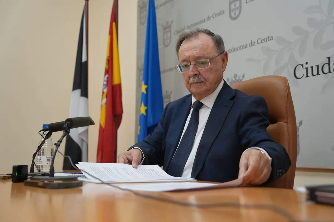 Juan Jes&uacute;s Vivas, en una rueda de prensa del mi&eacute;rcoles | Foto del Gobierno ceut&iacute;