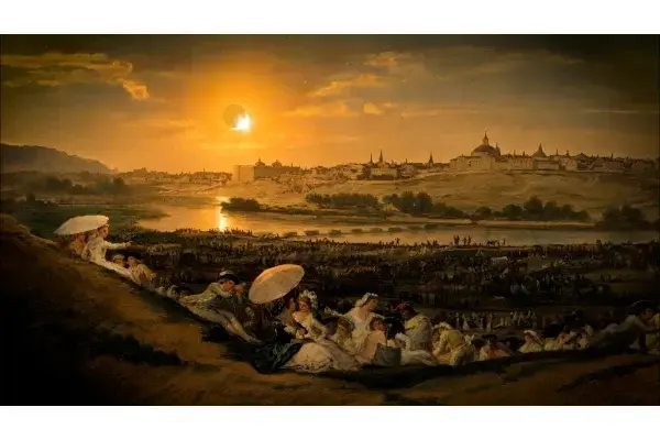 "El Prado a la luz del eclipse" La pradera de san Isidro. Goya