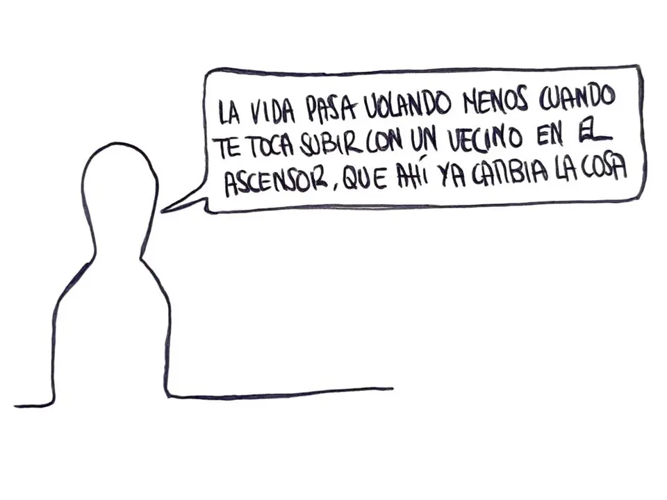 Vecino en el ascensor