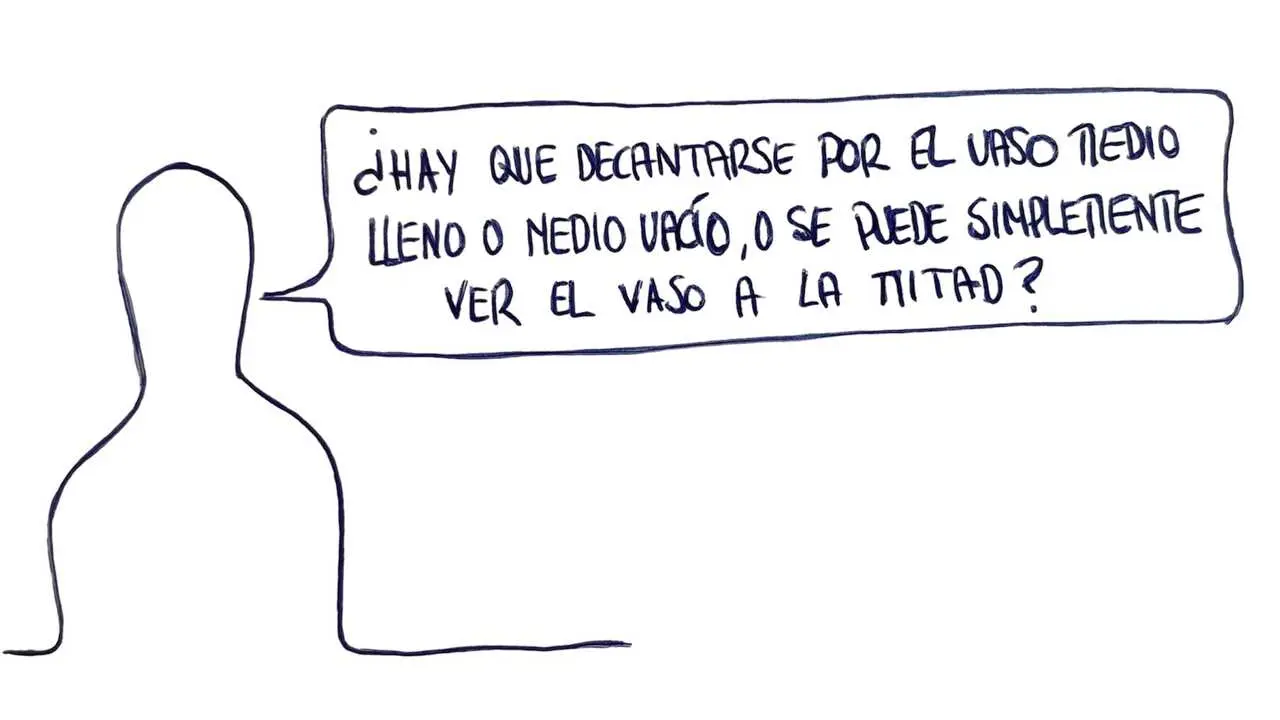 Vaso a la mitad - Las Vi&ntilde;etas de Manuel Franganillo
