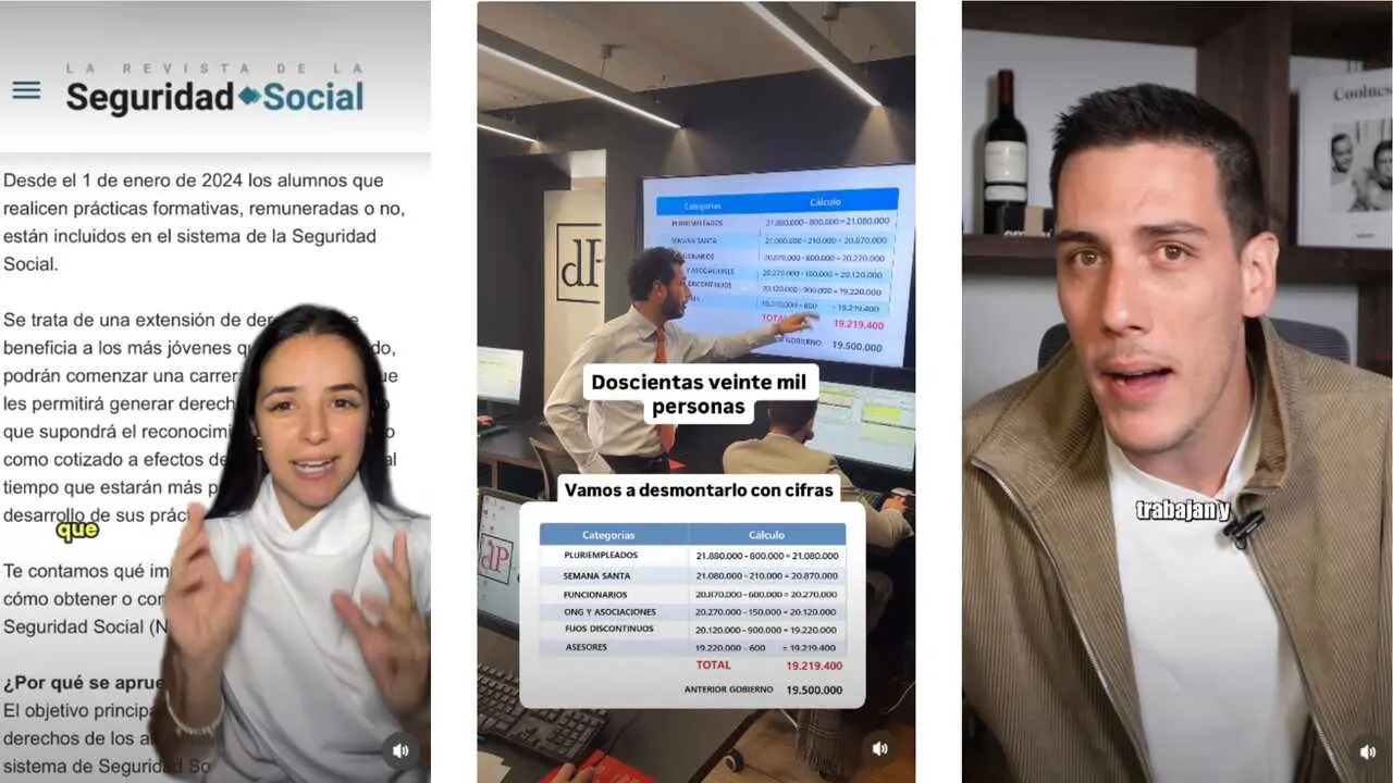 Creadores de contenido. De izquierda a derecha: Ahorra con Marta, Xaime da Pena y Ciudadano Alternativo