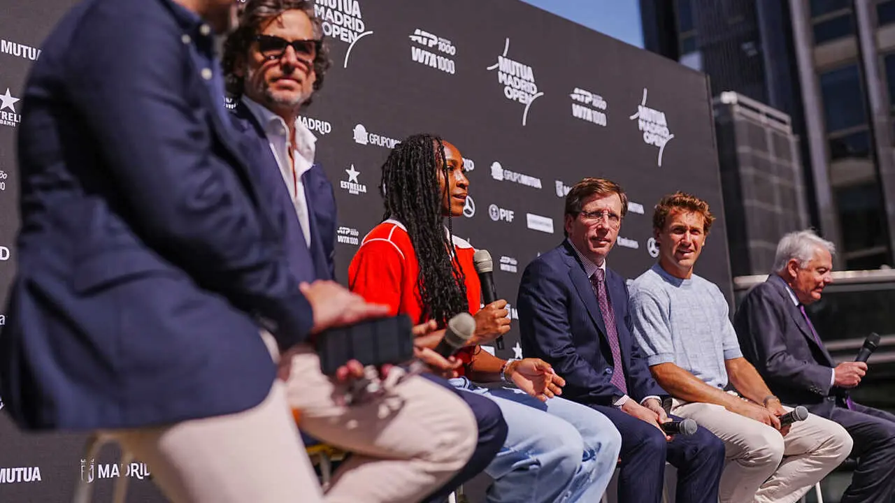 Almeida, esta ma&ntilde;ana, en la presentaci&oacute;n de la 24&ordf; edici&oacute;n del Mutua Madrid Open - Foto Ayuntamiento de Madrid