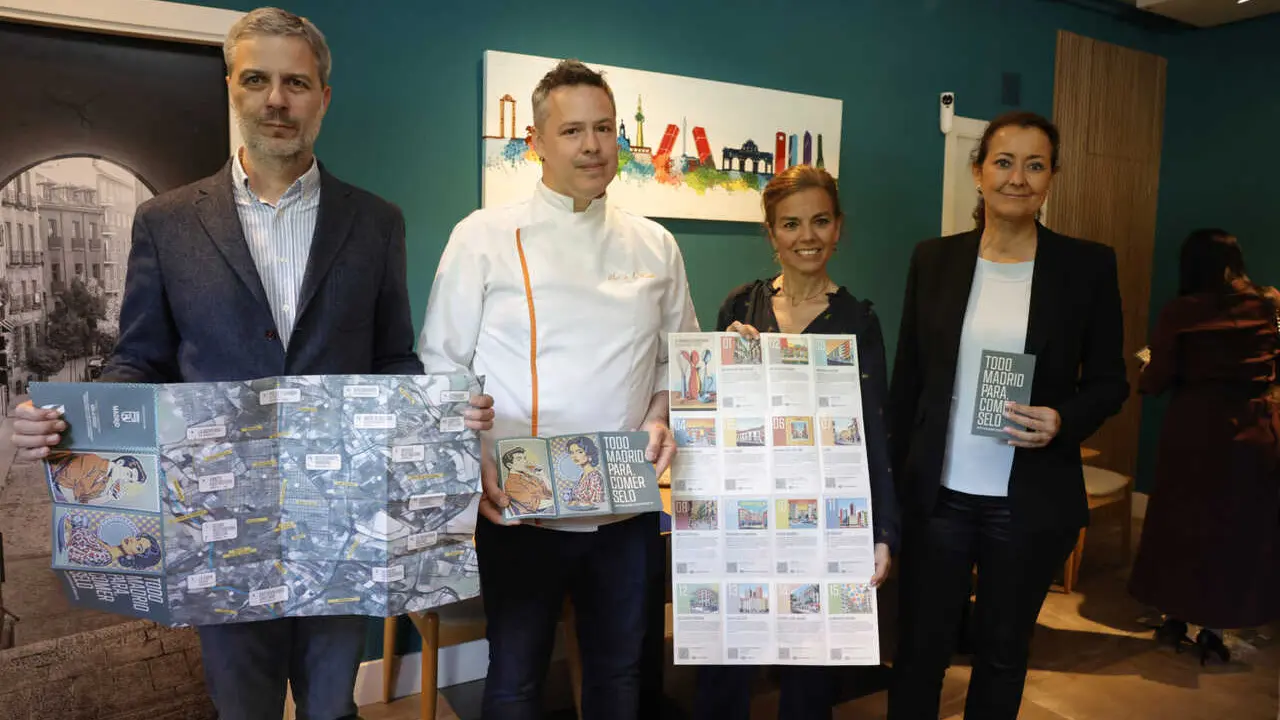 Ma&iacute;llo y Navarro durante la presentaci&oacute;n del mapa 'Todo Madrid para com&eacute;rselo' - Foto Ayuntamiento de Madrid