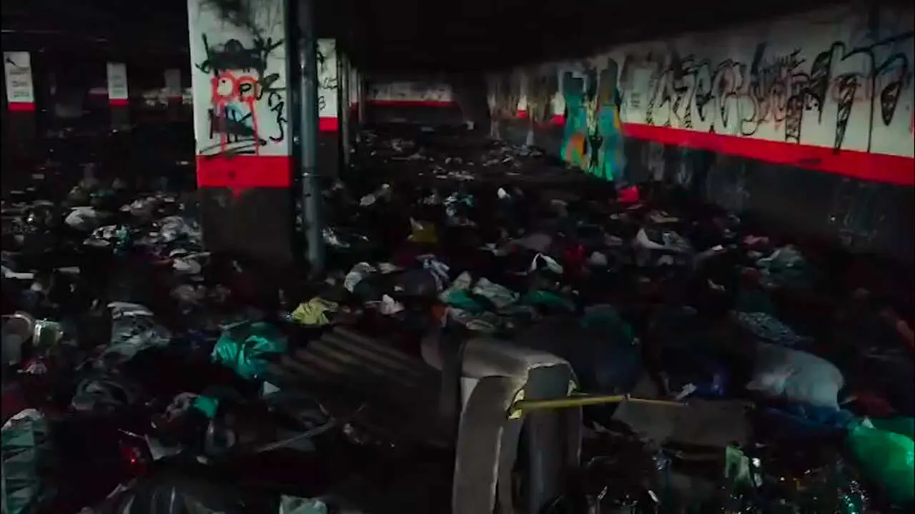 Parking de Puerto del Milagro en Vallecas - Imagen de archivo