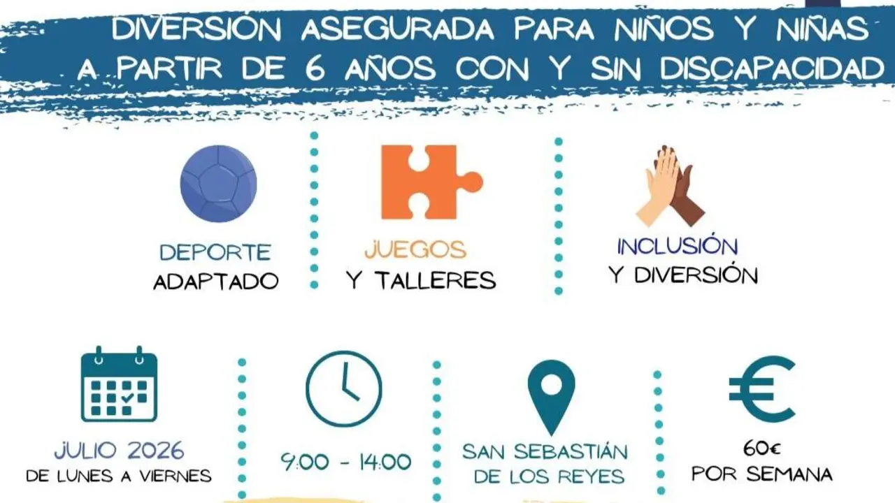 San Sebasti&aacute;n de los Reyes abre la inscripci&oacute;n para el campamento inclusivo &lsquo;Jugando sin Barreras&rsquo; de la Fundaci&oacute;n DACER - Imagen del Ayuntamiento de San Sebasti&aacute;n de los Reyes