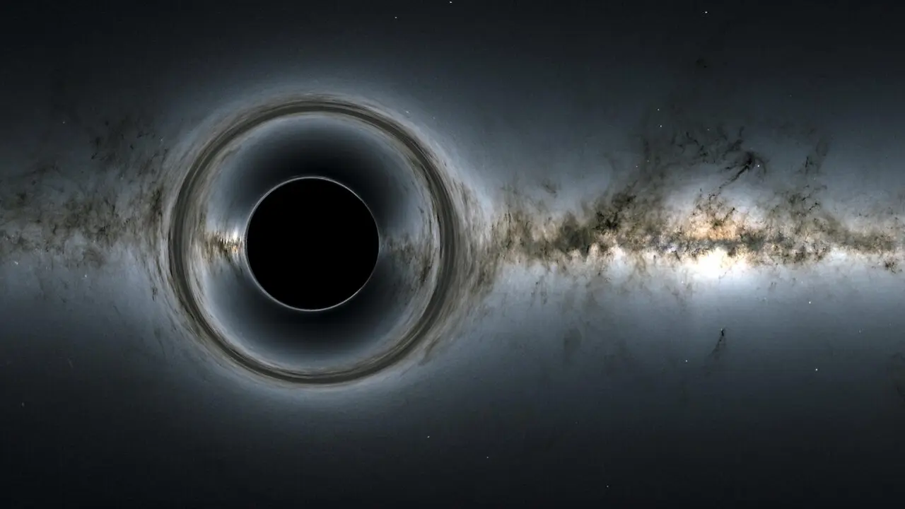 Simulaci&oacute;n Centro de Vuelo Espacial Goddard de la NASA; imagen de fondo ESA/Gaia/DPAC