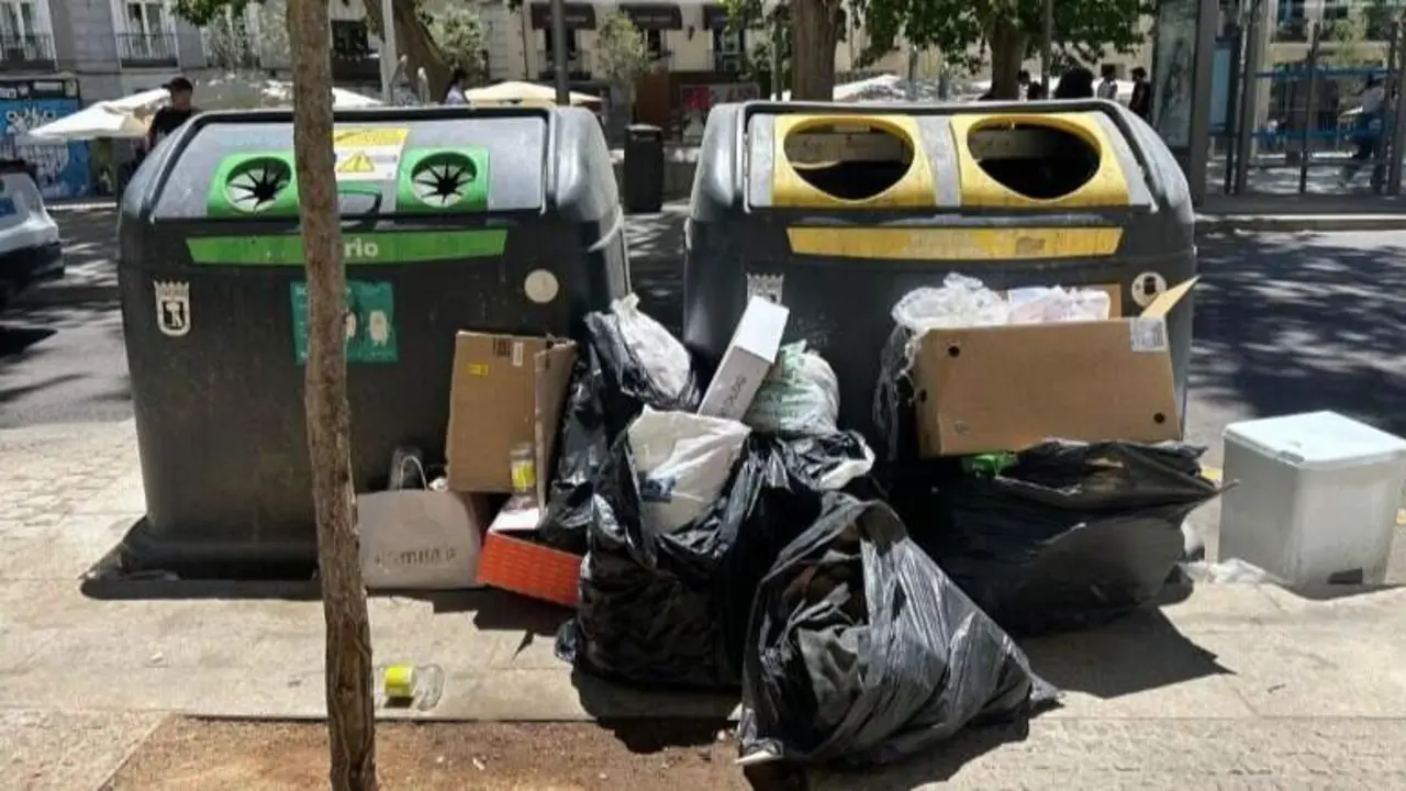 Contenedores con basura alrededor en Centro - Foto PSOE