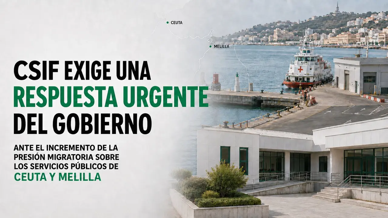 "No pueden asumir esto en solitario": CSIF alerta del desbordamiento en la sanidad y la seguridad de Ceuta y Melilla por la presi&oacute;n migratoria - Imagen de CSIF