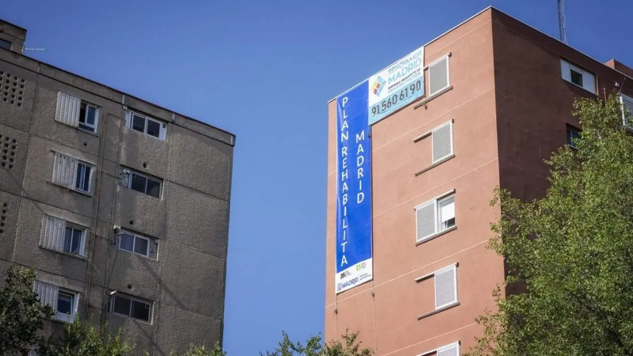 Edificio del barrio de Pavones incluido en el Plan Rehabilita Madrid - Foto Ayuntamiento de Madrid