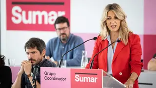 Yolanda D&iacute;az, en su intervenci&oacute;n - Foto de Sumar