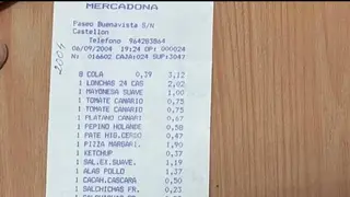 ticket de la compra de Mercadona del a&ntilde;o 2004
