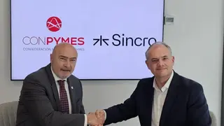 Jos&eacute; Mar&iacute;a Torres (presidente de CONPYMES) y Carlos Ruiz (director general de SINCRO)