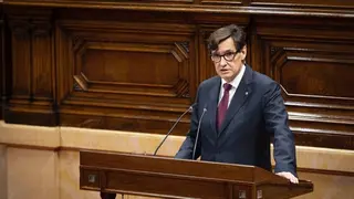 El l&iacute;der del PSC, Salvador Illa, en su discurso de investidura en el Parlament | Foto de PSC