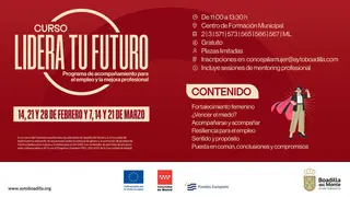 Curso Lidera tu futuro para mujeres - Cartel del Ayuntamiento de Boadilla del Monte