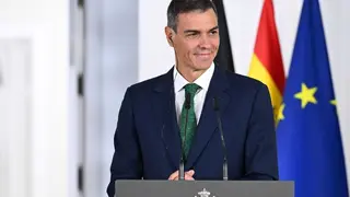 El presidente del Gobierno, Pedro S&aacute;nchez, en una comparecencia en Moncloa | Foto de Pool Moncloa/Borja Puig de la Bellacasa