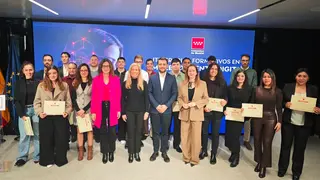 La consejera Albert, en la entrega de diplomas de esta  iniciativa impartida por MasOrange, Infoca o Grupo Mainjobs - Foto Comunidad de Madrid